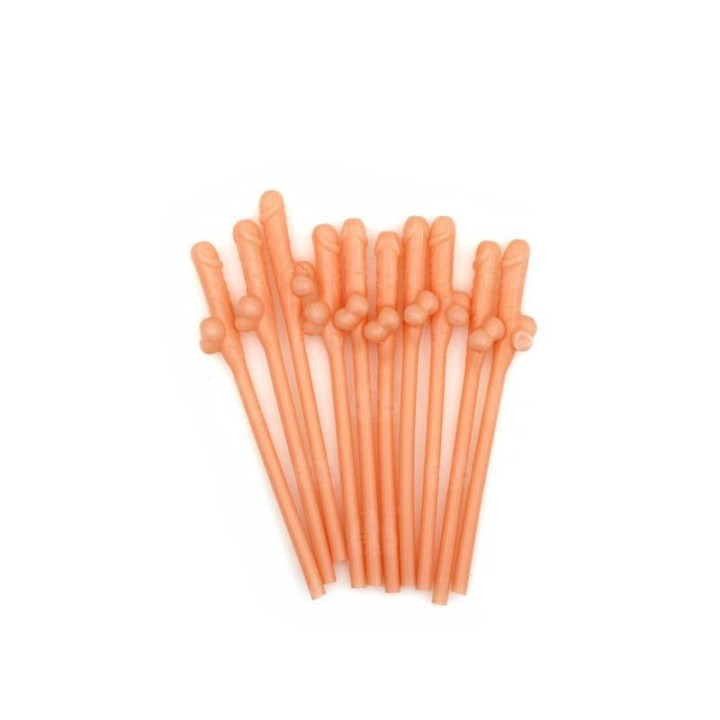 DIABLO PICANTE - 10 PENIS SHAPED STRAWS