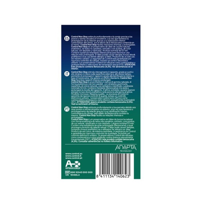 CONTROL - NONSTOP DOTS AND LINES CONDOMS 12 UNITS