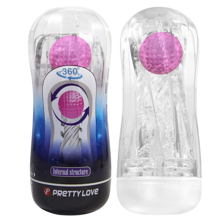 PRETTY LOVE - 360º TEXTURED MASTURBATION CUP CLEAR
