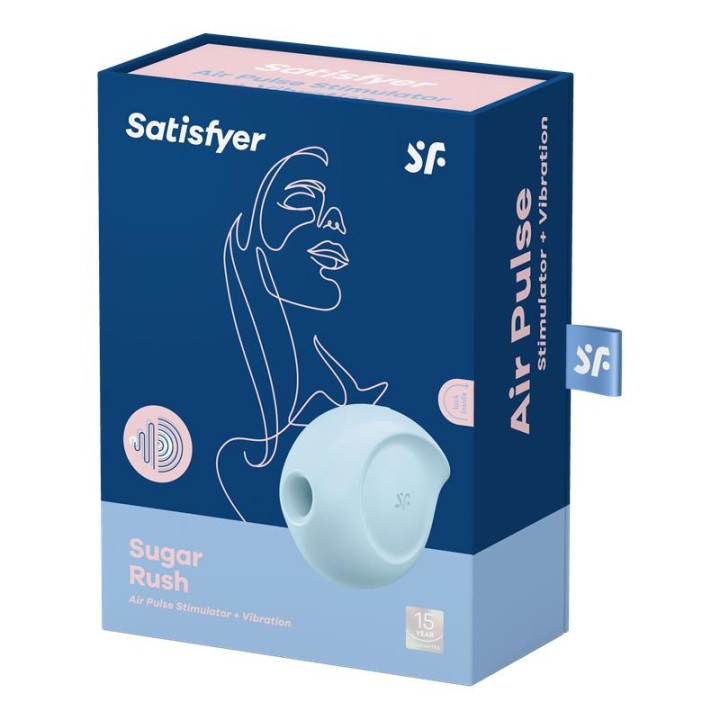 SATISFYER - SUGAR RUSH AIR PULSE STIMULATOR & VIBRATOR BLUE