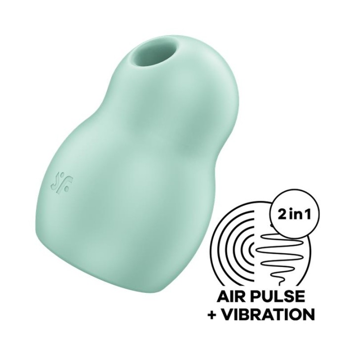 SATISFYER - PRO TO GO 1 DOUBLE AIR PULSE STIMULATOR & VIBRATOR GREEN