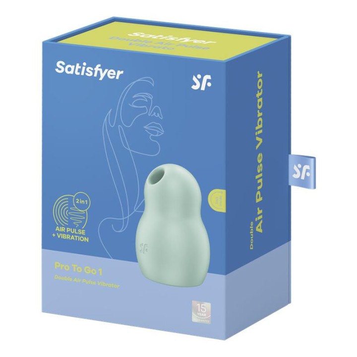SATISFYER - PRO TO GO 1 DOUBLE AIR PULSE STIMULATOR & VIBRATOR GREEN