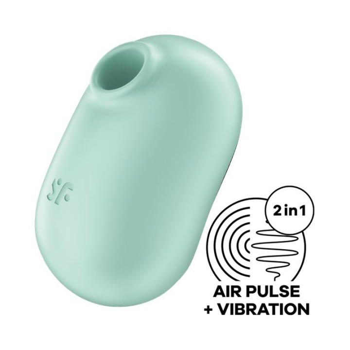 SATISFYER - PRO TO GO 2 DOUBLE AIR PULSE STIMULATOR & VIBRATOR GREEN