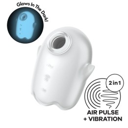 SATISFYER - GLOWING GHOST AIR PULSE & VIBRATOR WHITE