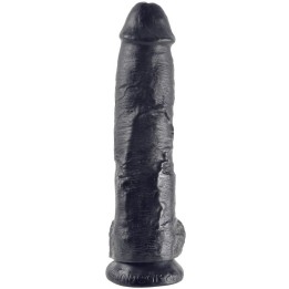 KING COCK - DILDO BLACK WITH BALLS 25.4 CM