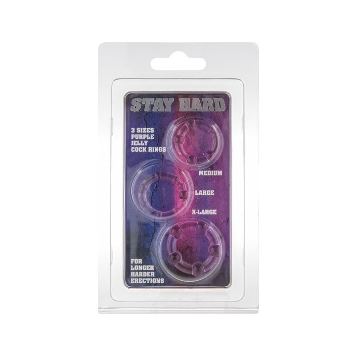 SEVEN CREATIONS - SET OF THREE LILAC PENIS RINGS