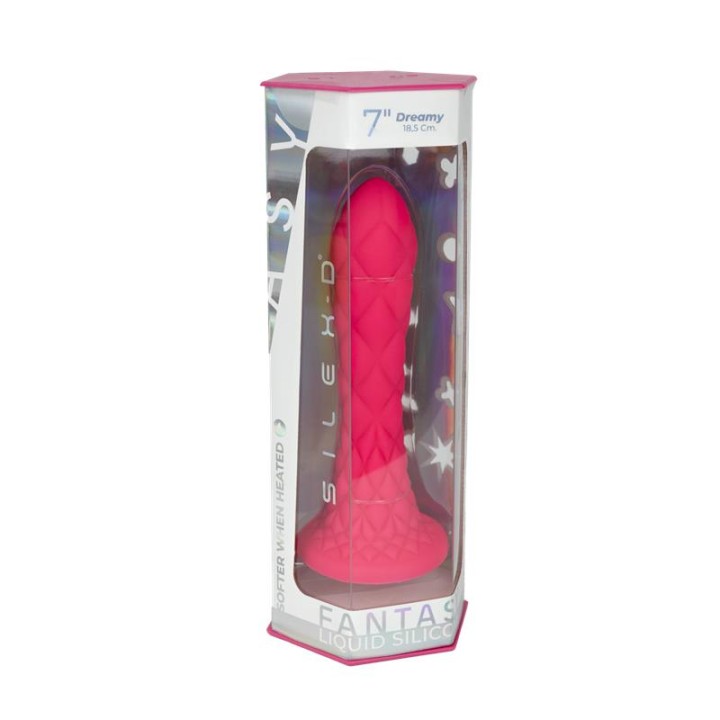 SILEXD - DREAMY DILDO FANTASY LIQUID SILICONE THERMOREACTIVE FUCHSIA 18.5 CM