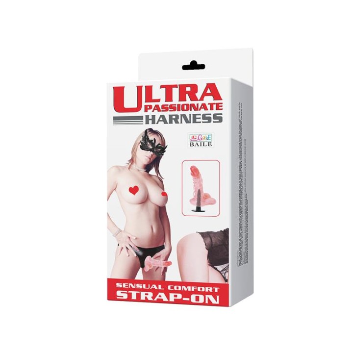 BAILE - HARNESS WITH REALISTIC PENIS AND ULTRA PASSIONATE ADJUSTABLE PANTIES 15.5 CM