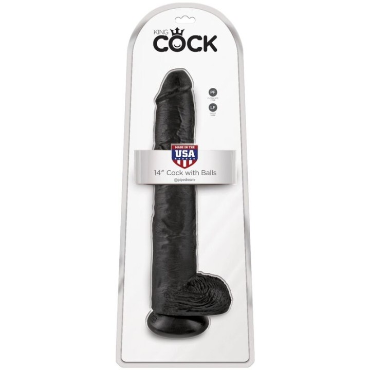 KING COCK - PÊNIS REALÍSTICO COM BOLAS 30.5 CM PRETO