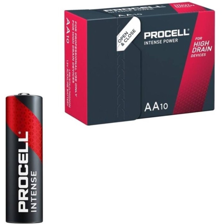 Pack de 10 Pilas AA LR6 Duracell PROCELL INTENSE POWER DURINTLR6C10/ 1.5V/ Alcalinas