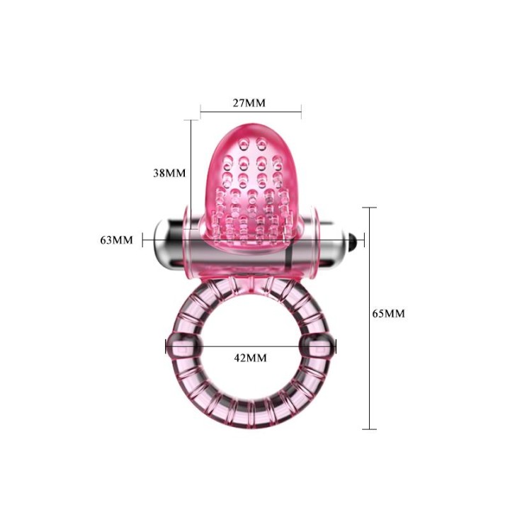 BAILE - SWEET ABS 10 RHYTHMS RING PINK VIBRATOR PENIS RING