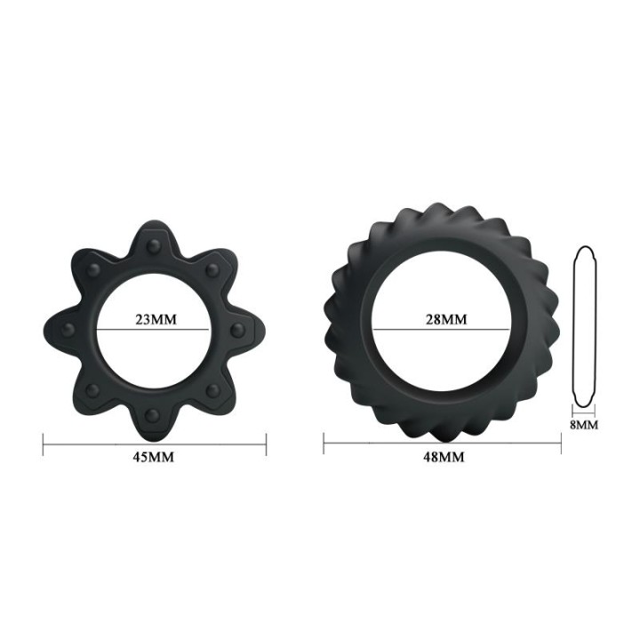 BAILE - KIT 2 RING FLOWERING SILICONE RINGS
