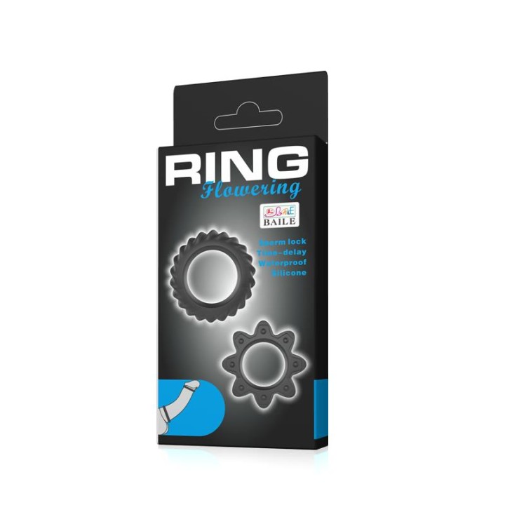 BAILE - KIT 2 RING FLOWERING SILICONE RINGS