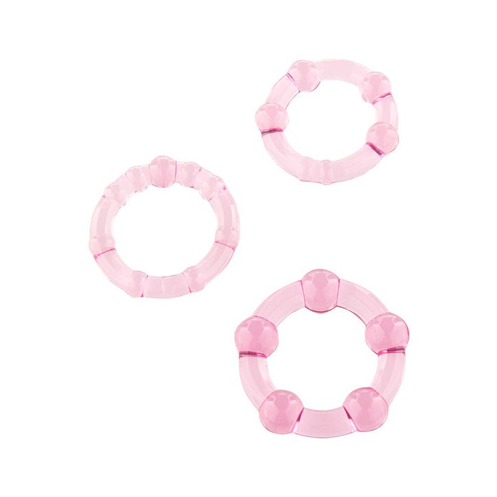 SEVEN CREATIONS - SET OF THREE PINK PENIS RINGS