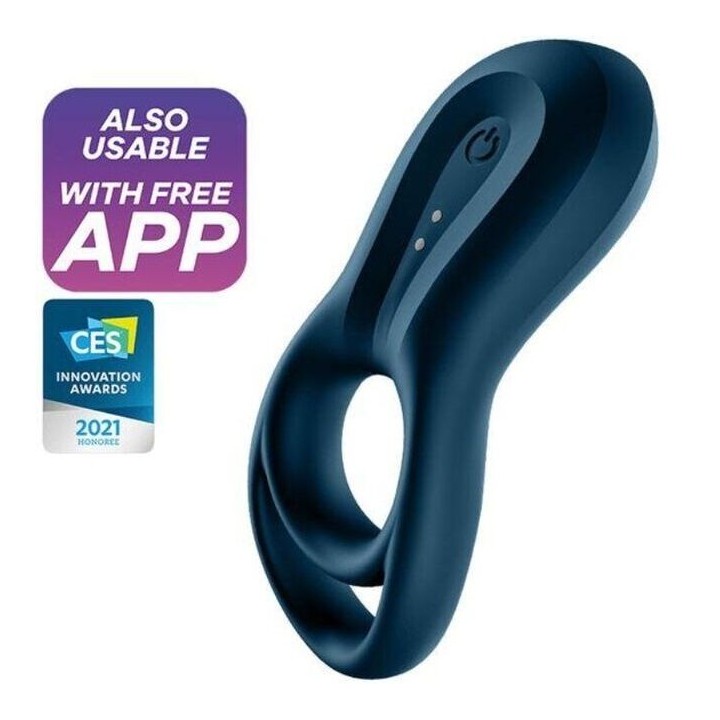 SATISFYER - EPIC DUO RING VIBRATOR APP BLUE