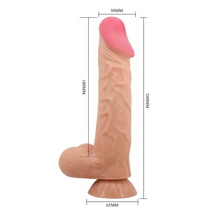 PRETTY LOVE - SLIDING SKIN SERIES REALISTIC DILDO WITH SLIDING SKIN SUCTION CUP REMOTE CONTROL FLESH 24 CM