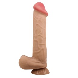 PRETTY LOVE - SLIDING SKIN SERIES REALISTIC DILDO WITH SLIDING SKIN SUCTION CUP FLESH 26 CM