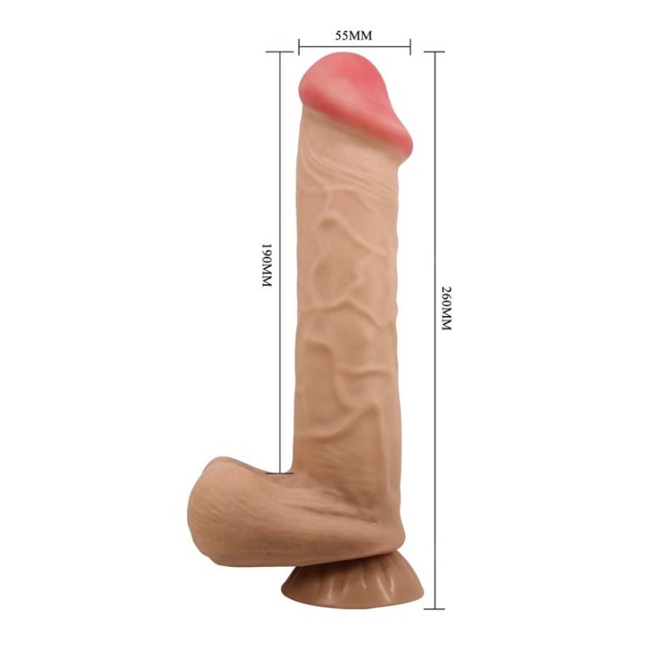 PRETTY LOVE - SLIDING SKIN SERIES REALISTIC DILDO WITH SLIDING SKIN SUCTION CUP FLESH 26 CM