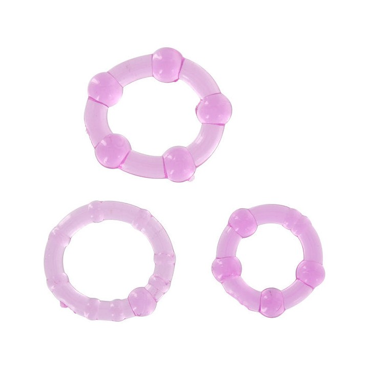 SEVEN CREATIONS - SET OF THREE LILAC PENIS RINGS