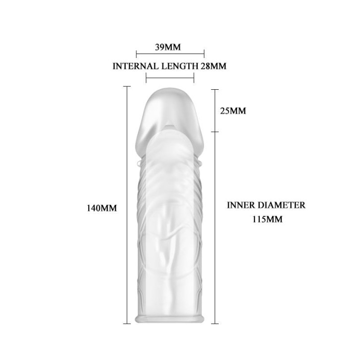 BAILE - PINK STIMULATING SILICONE PENIS COVER 13 CM