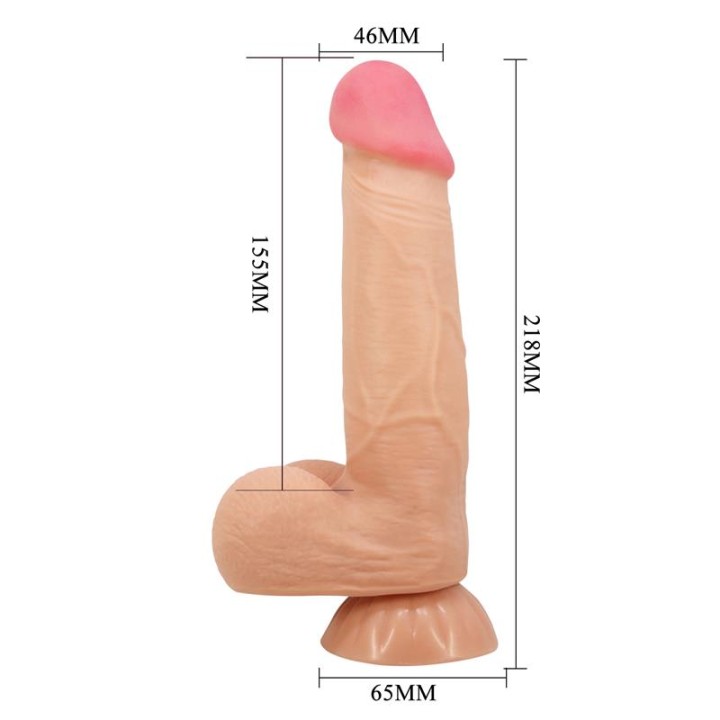 PRETTY LOVE - SLIDING SKIN SERIES REALISTIC DILDO WITH SLIDING SKIN SUCTION CUP 21.8 CM