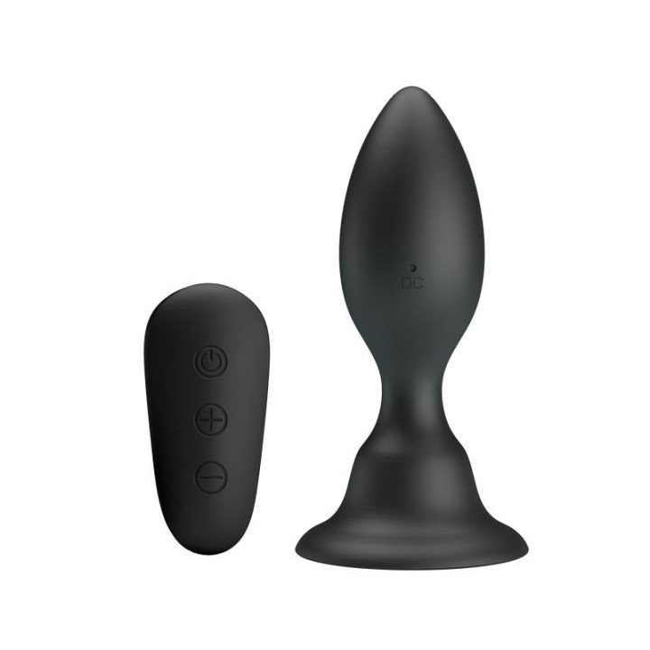MR PLAY - ANAL PLUG WITH VIBRATION BLACK REMOTE CONTROL