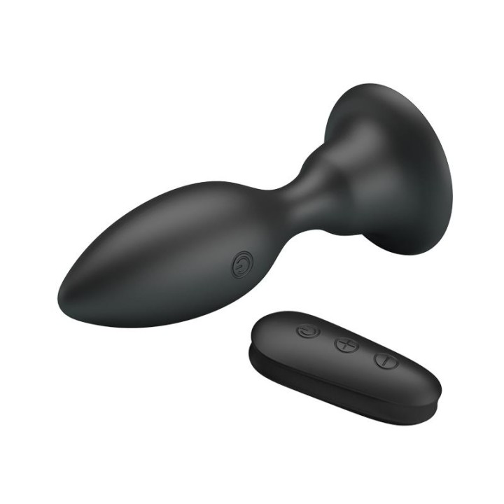 MR PLAY - ANAL PLUG WITH VIBRATION BLACK REMOTE CONTROL