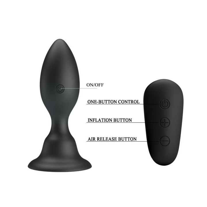 MR PLAY - ANAL PLUG WITH VIBRATION BLACK REMOTE CONTROL
