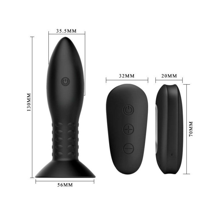 MR PLAY - PLUG WITH BLACK ROTATING BALLS REMOTE CONTROL