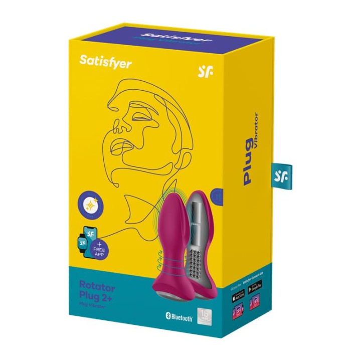 SATISFYER - ROTATOR PLUG 2+ VIBRATING PLUG APP RED