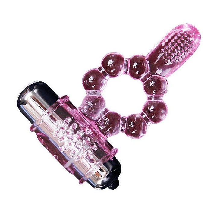 BAILE - SILICONE RING 10 TONGUE RHYTHMS WITH PINK VIBRATION