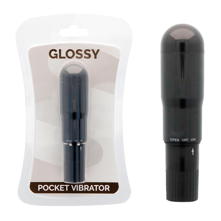 GLOSSY - POCKET VIBRATOR BLACK