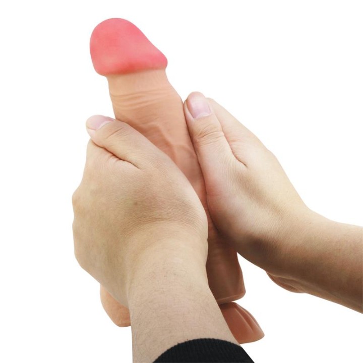 Dildo Realista Doble Densidad Piel Deslizante Retractil