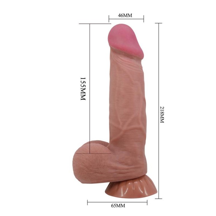 Dildo Realista Piel Deslizante Retractil 21.8 cm