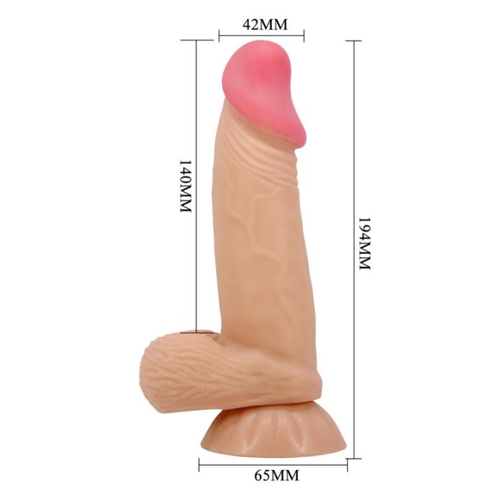 Dildo Realista con Piel Deslizante Retractil 19.4 cm