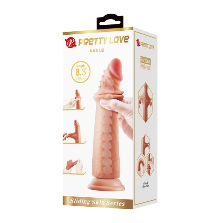 Kable Dildo Piel Deslizante Retractil 8.3