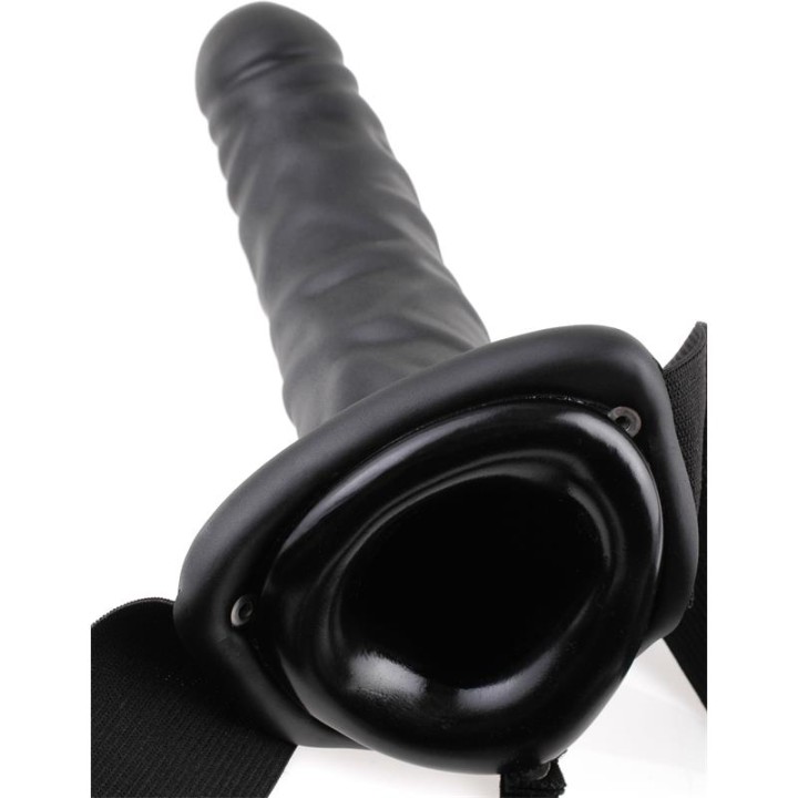 Arnés con Dildo Hueco y Vibración 8 Negro