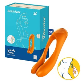 SATISFYER - CANDY CANE FINGER VIBRATOR ORANGE