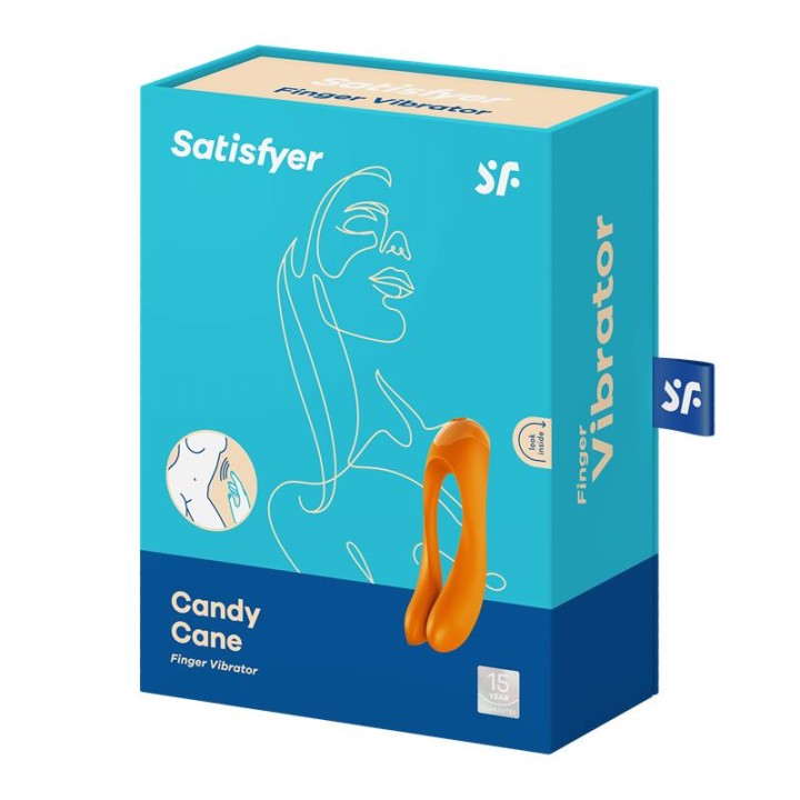 SATISFYER - CANDY CANE FINGER VIBRATOR ORANGE