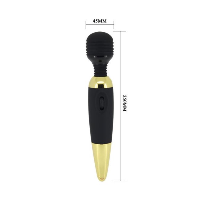 Massajador Pretty Love Power Wand Preto e Dourado