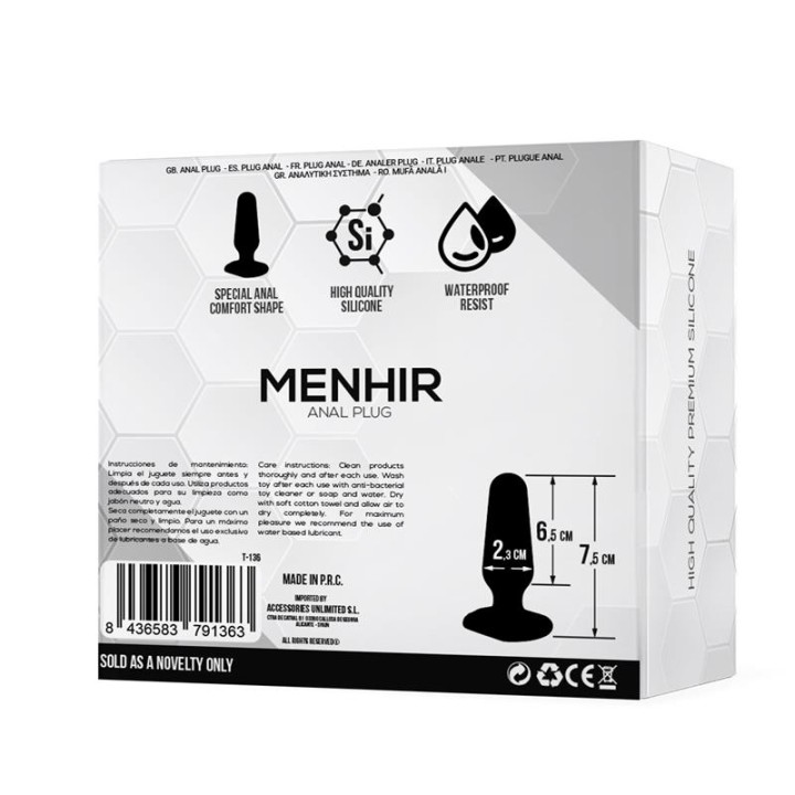 Menhir Plug Anal Silicone Preto
