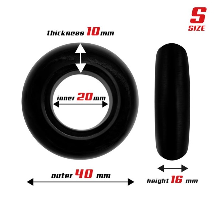 Conjunto 3 Anéis para Pénis Flexíveis Negros