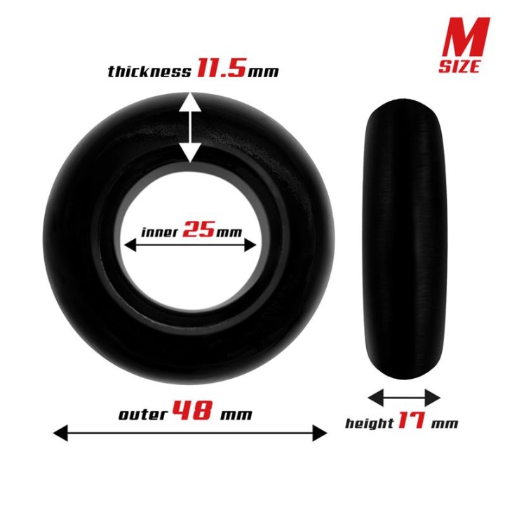 Conjunto 3 Anéis para Pénis Flexíveis Negros