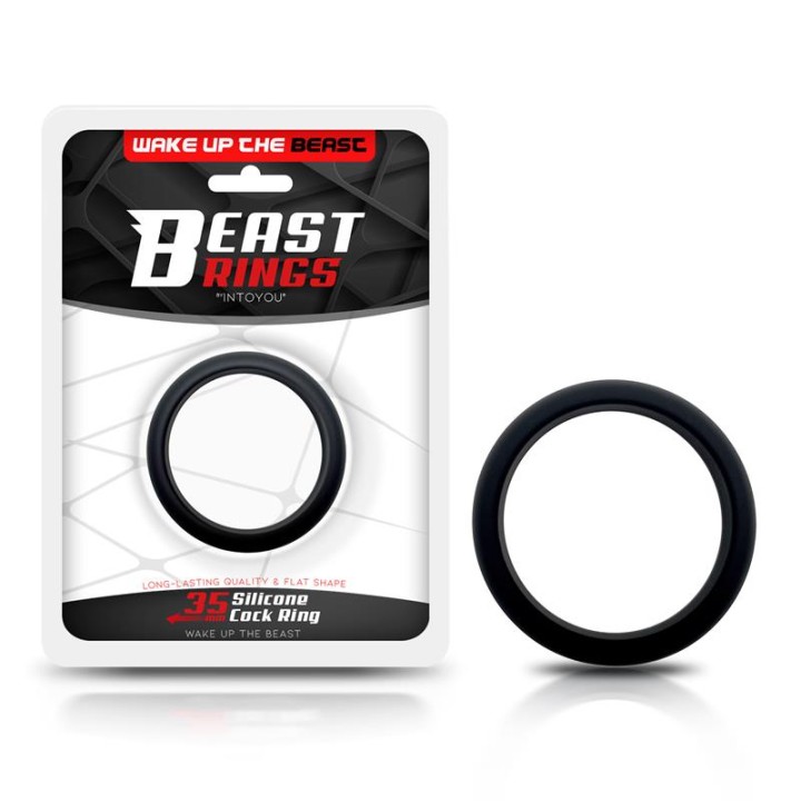 Anel Peniano Forma Plana Silicone Sólido 3.5 cm Preto