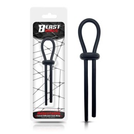 Anel Peniano Laço Ajustável Silicone Sólido Preto