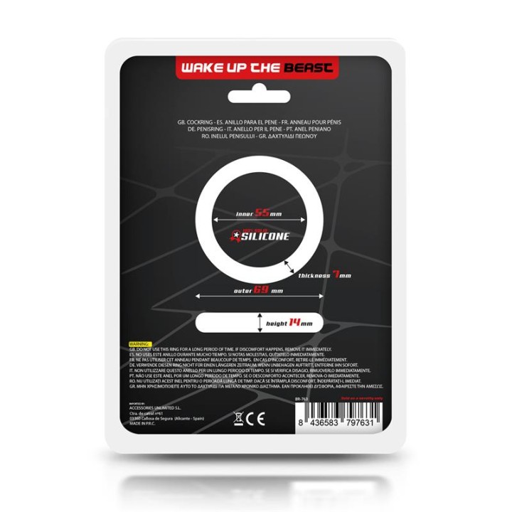 Anel Peniano em Silicone Sólido 5.5 cm Preto