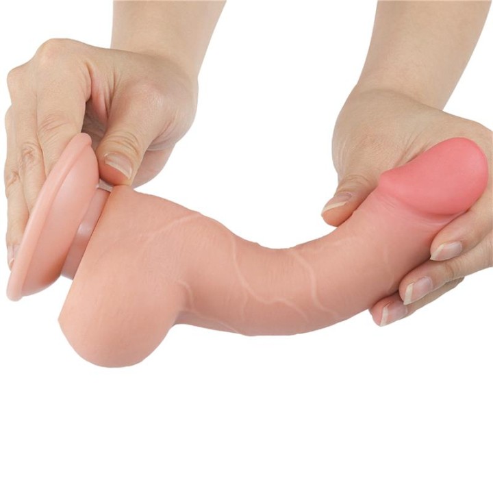 Dildo Dupla Camada Pele Deslizante Retrátil 7.5