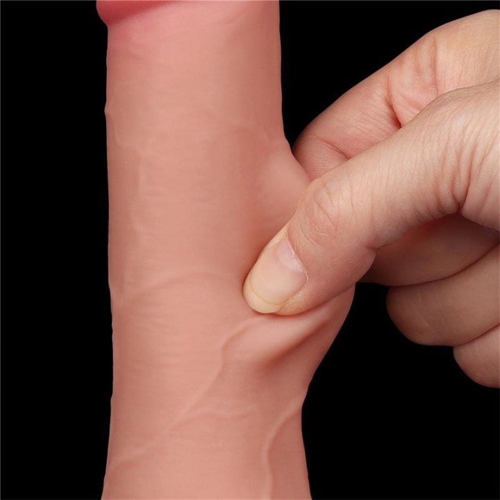Dildo Dupla Camada Pele Deslizante Retrátil 7.5