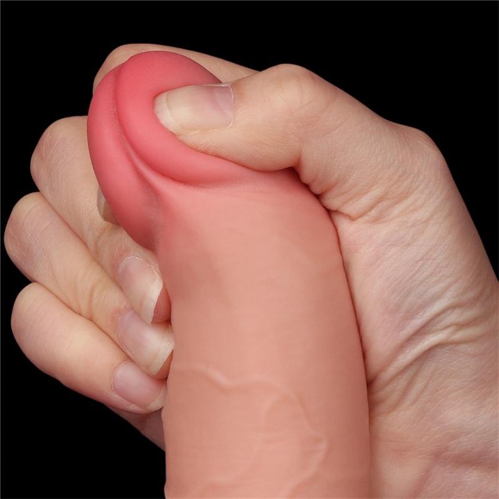 Dildo Dupla Camada Pele Deslizante Retrátil 7.5