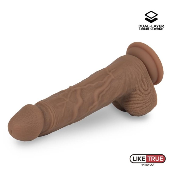 Dildo Realista Silicone Líquido Dupla Camada 8.25 Bronzeado
